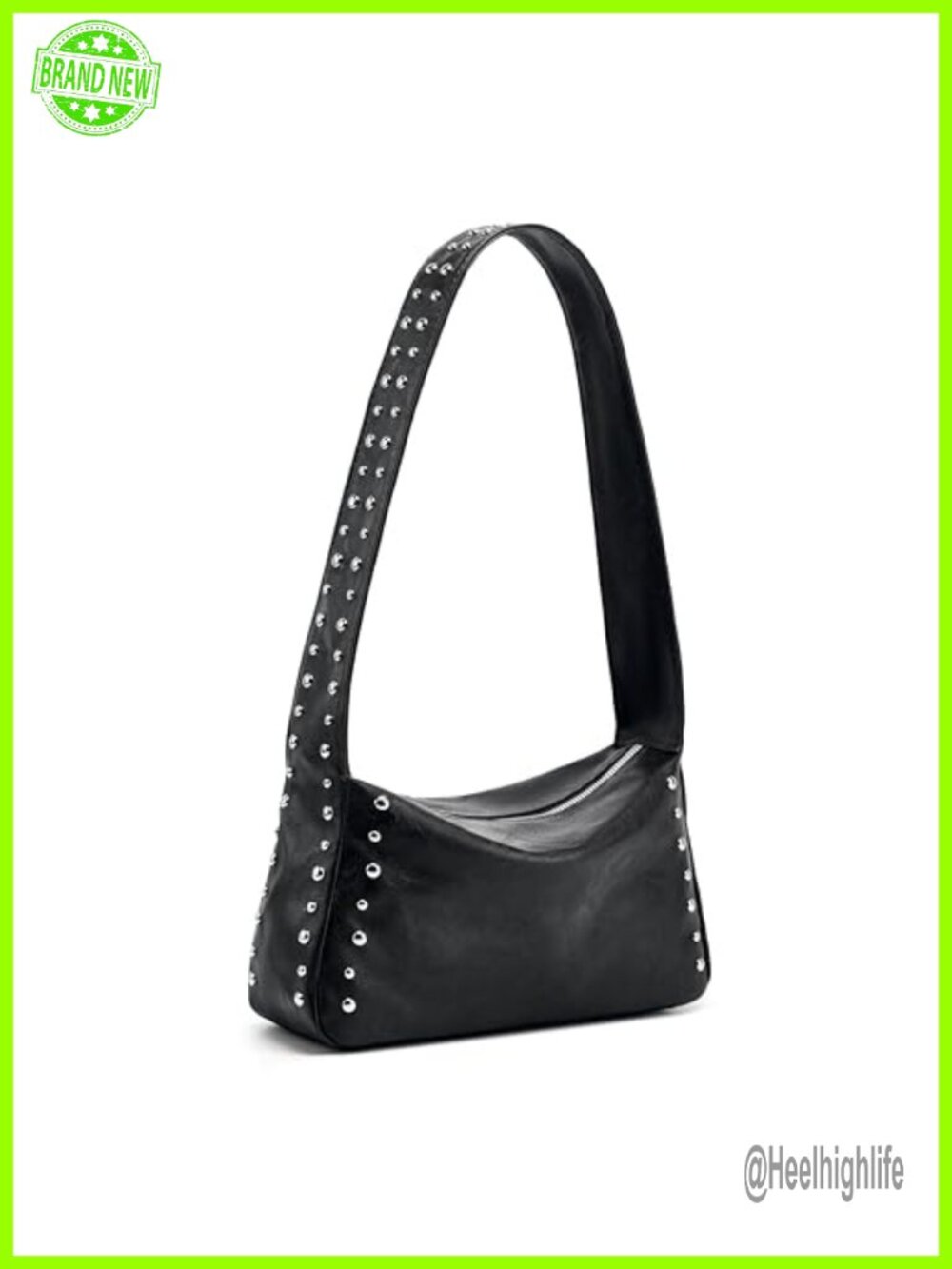Studded Shoulder Bag Y2K Vegan Small Trendy Purse Extended Strap